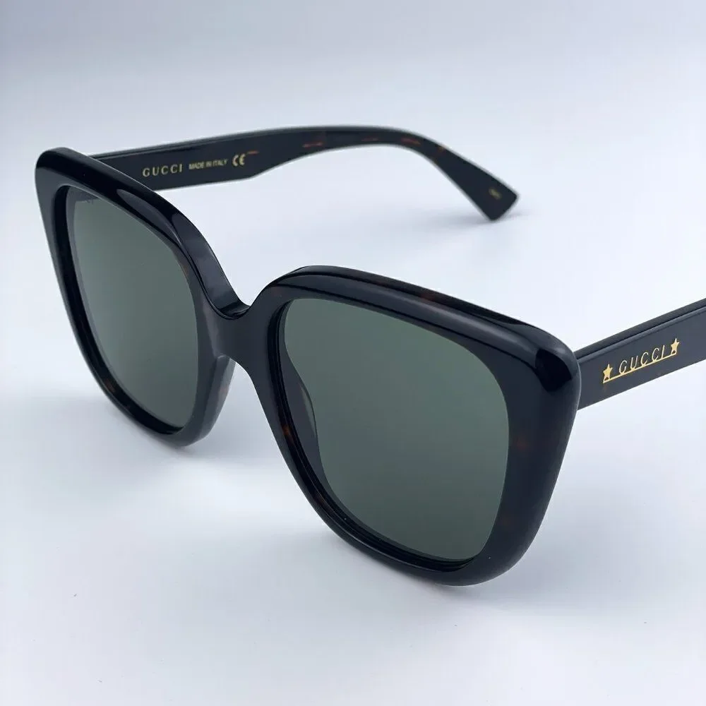 SALE! NEW Gucci GG1169S 003 Havana Green Square Oversized Women Sunglasses